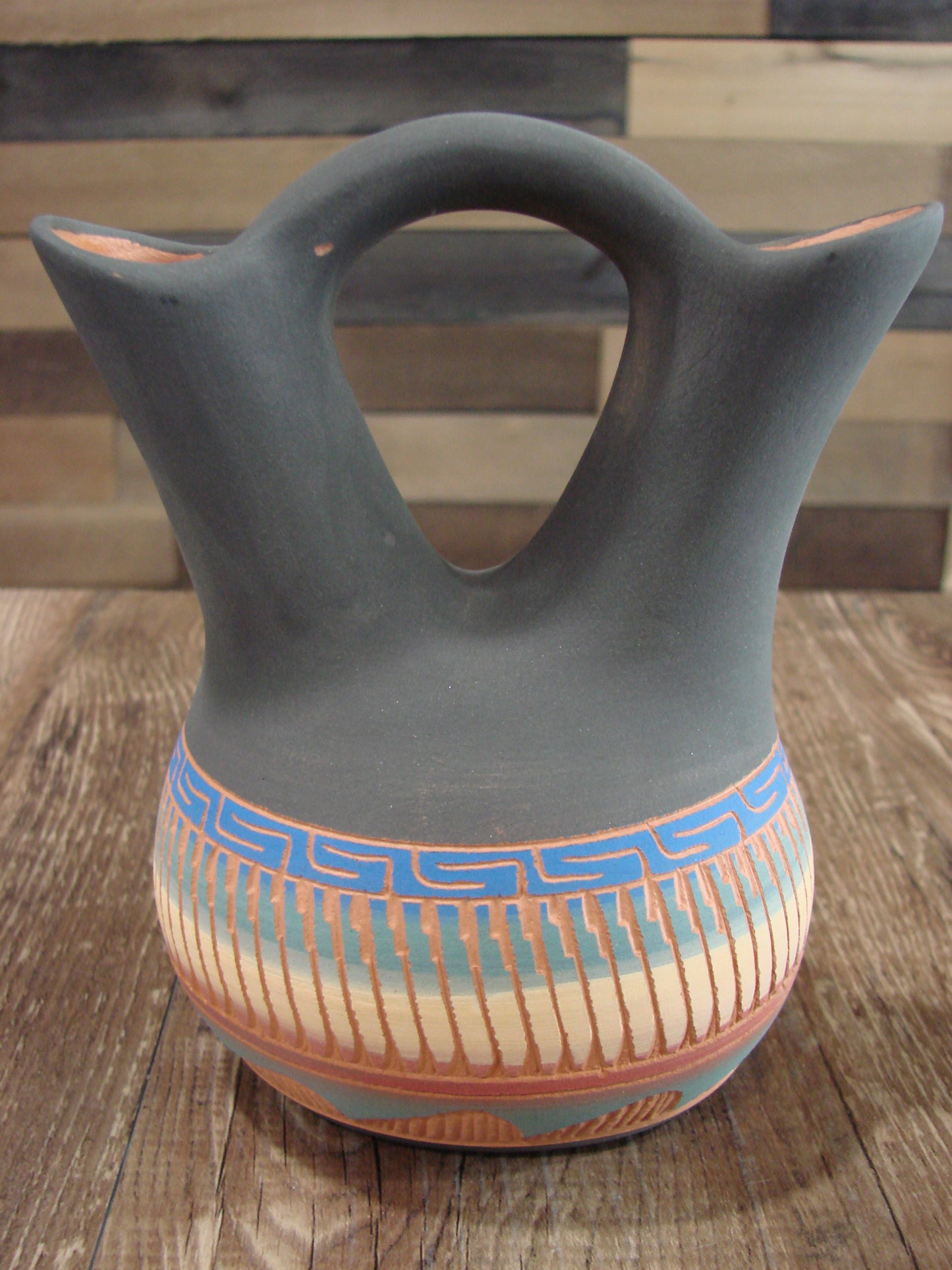 Native American Navajo Hand Etched Wedding Vase - Charlie