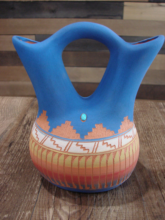 Native American Navajo Hand Etched Wedding Vase - Charlie