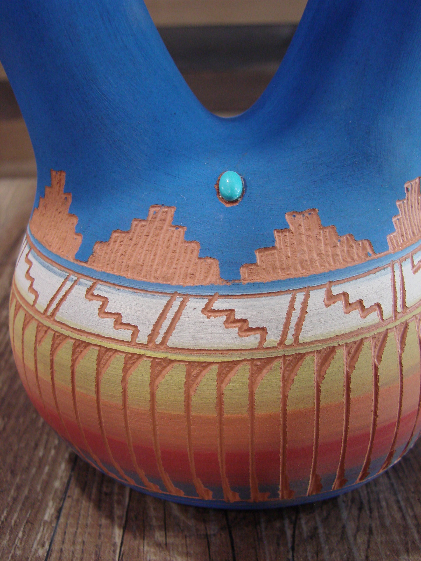 Native American Navajo Hand Etched Wedding Vase - Charlie