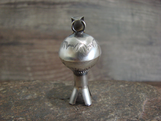 Native American Sterling Silver Squash Blossom Pendant Signed Smith