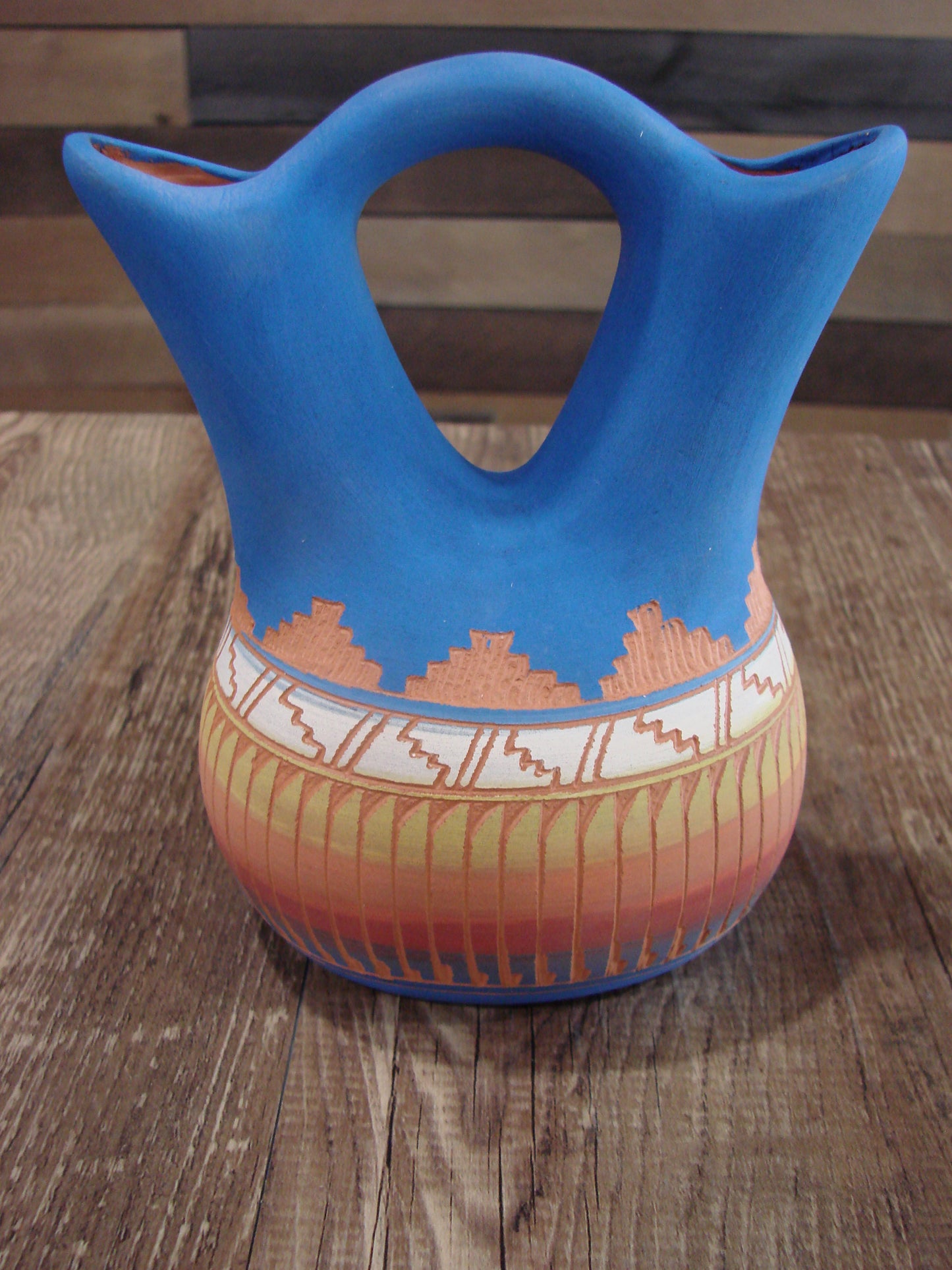 Native American Navajo Hand Etched Wedding Vase - Charlie