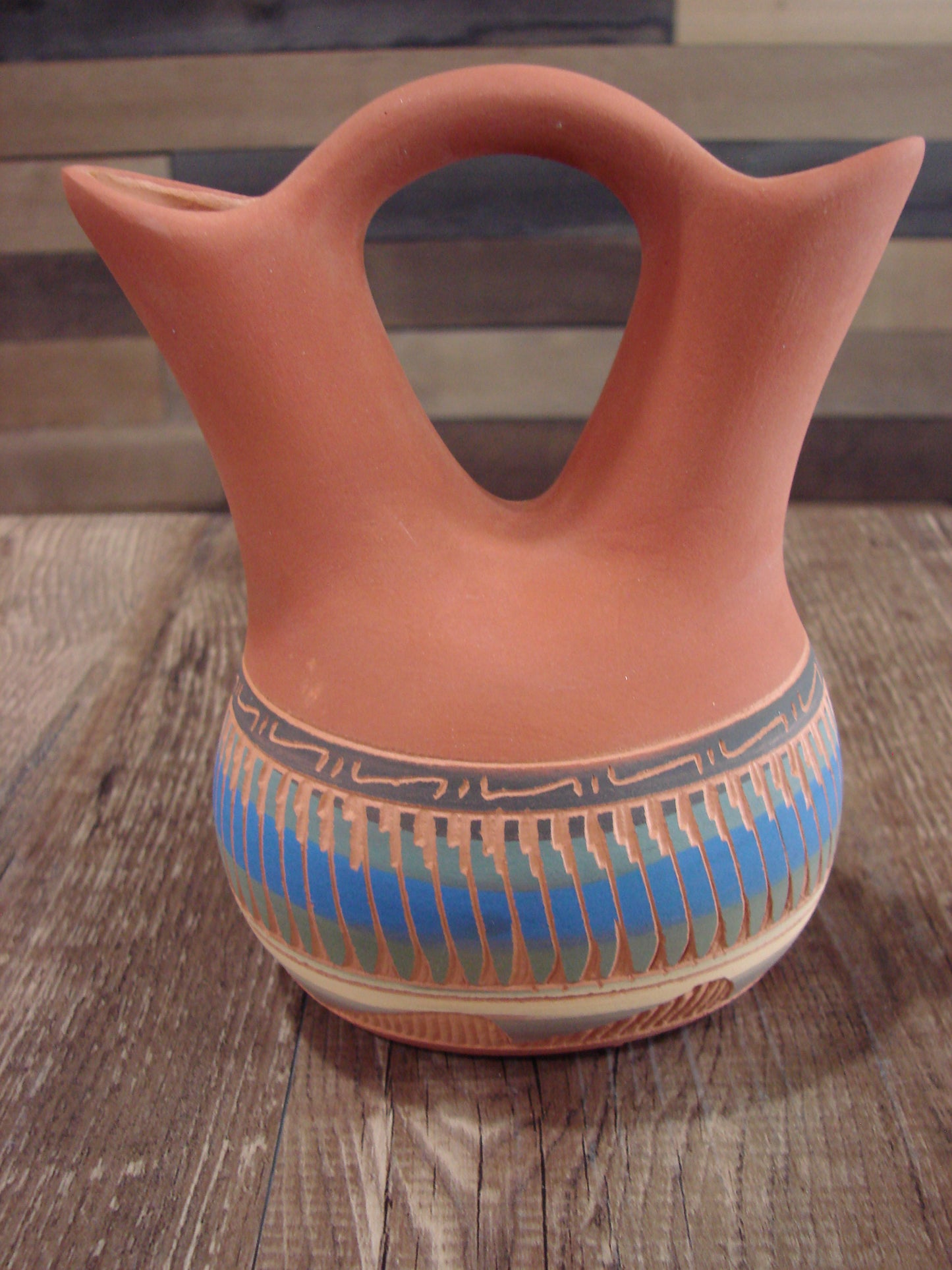 Native American Navajo Hand Etched Wedding Vase - Charlie
