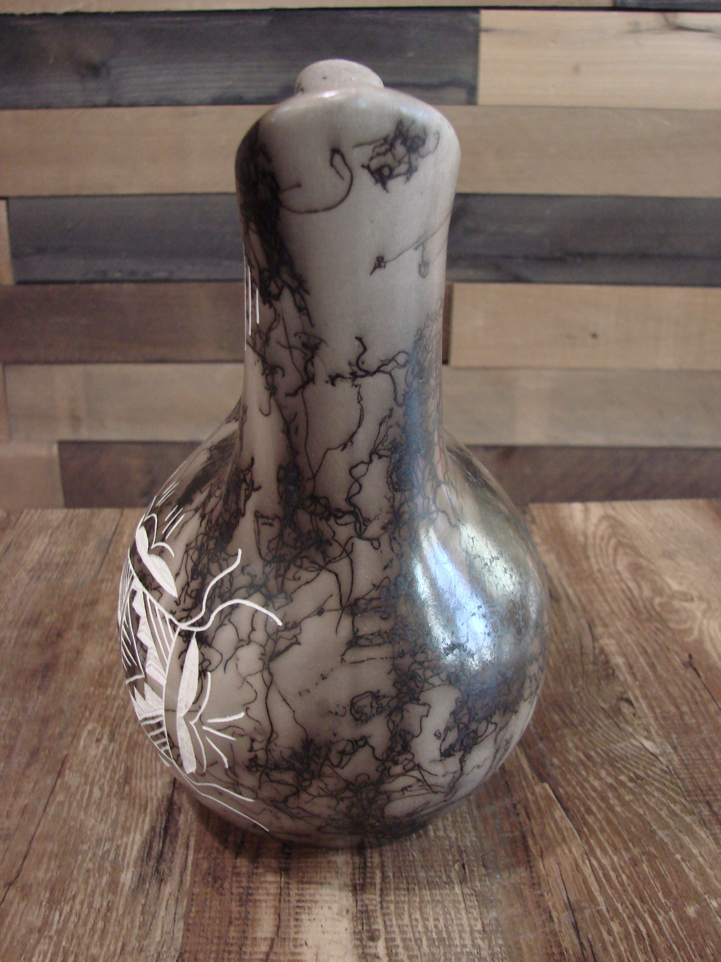 Native American Horse Hair Wedding Vase Pottery by Vail