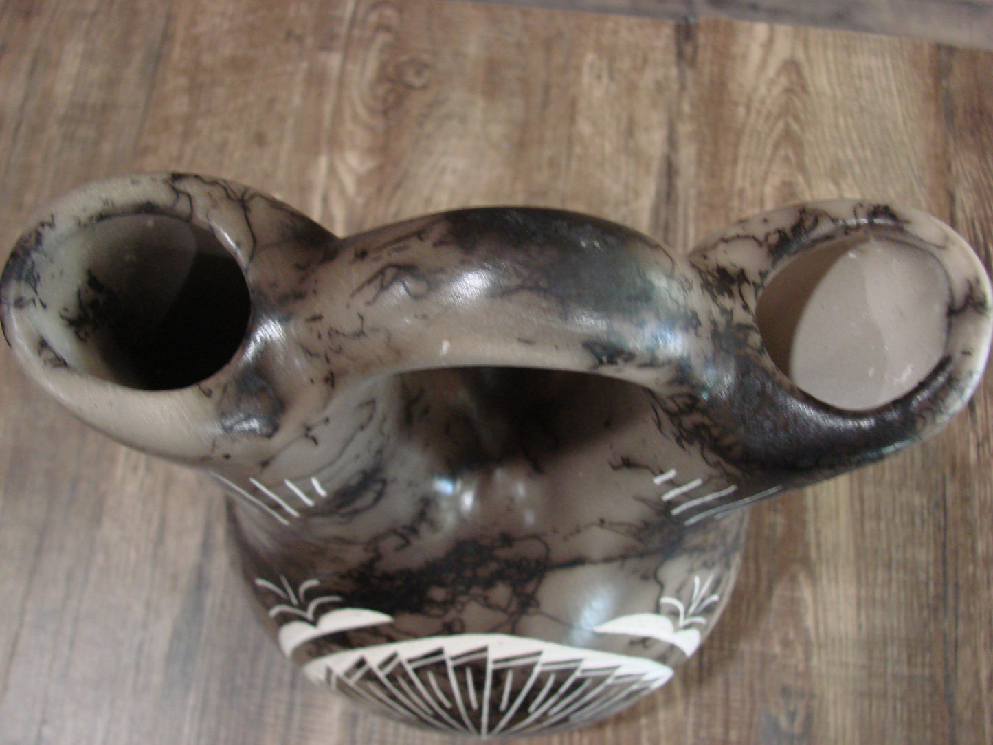 Native American Horse Hair Wedding Vase Pottery by Vail