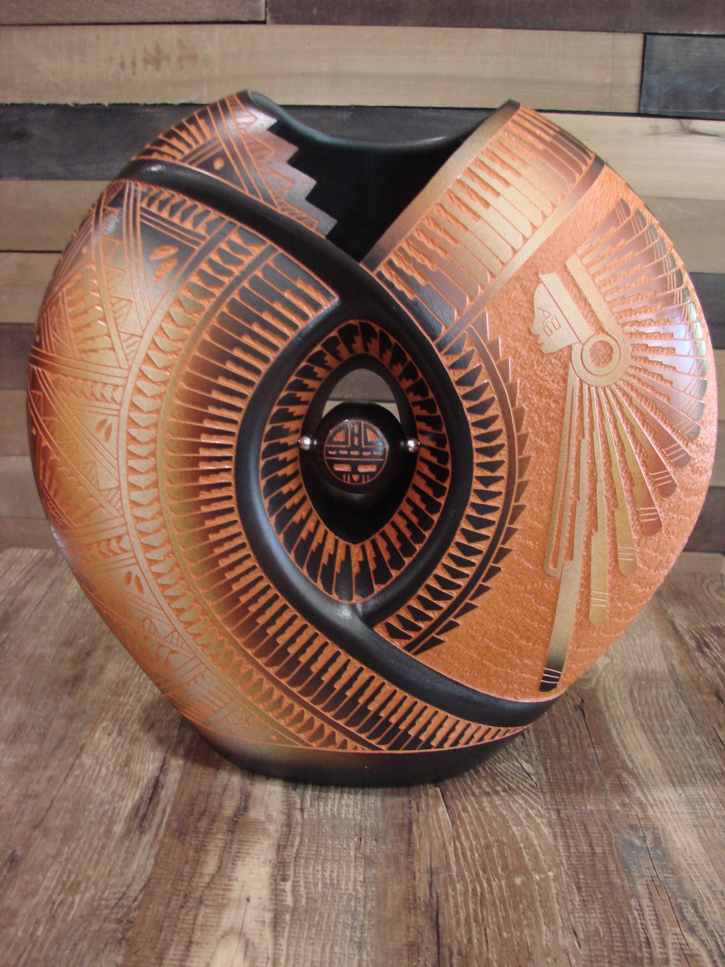 Native American Indian Hand Etched Pillow Pottery by Diane Aragon