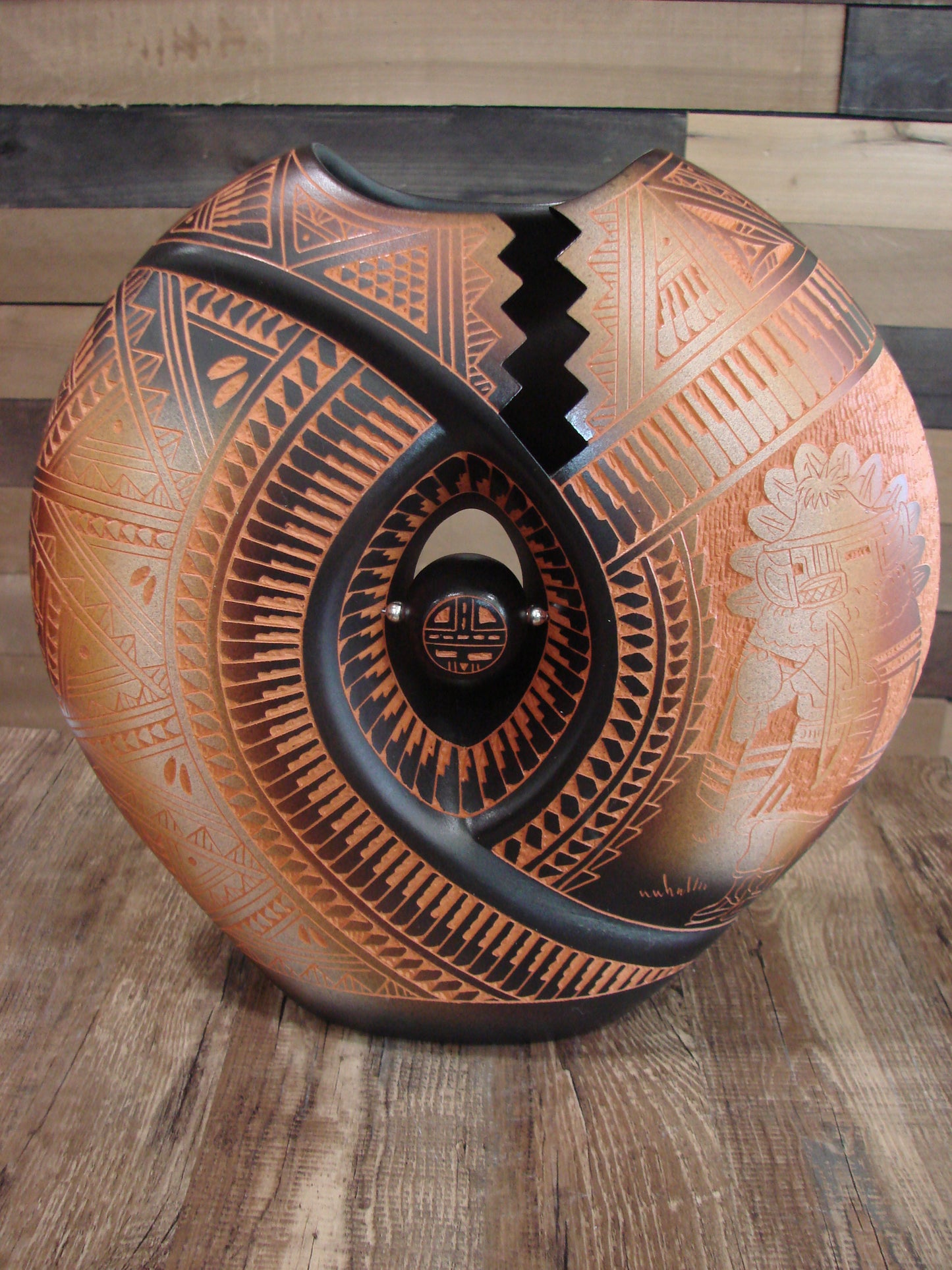 Native American Indian Hand Etched Pillow Pottery by Diane Aragon