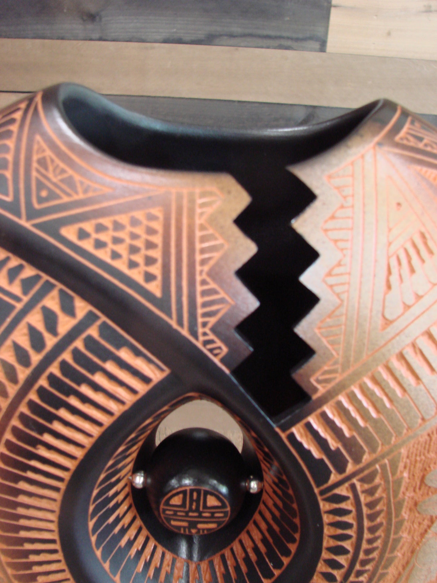 Native American Indian Hand Etched Pillow Pottery by Diane Aragon