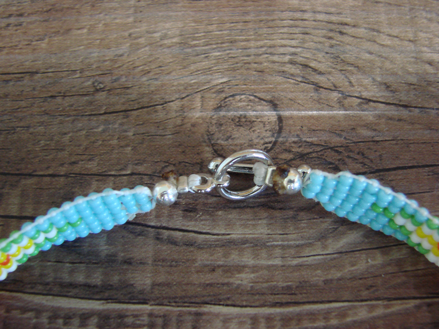 Large Native American Hand Beaded Bracelet by Cleveland