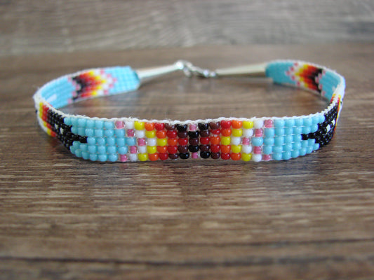 Large Native American Hand Beaded Bracelet by Cleveland