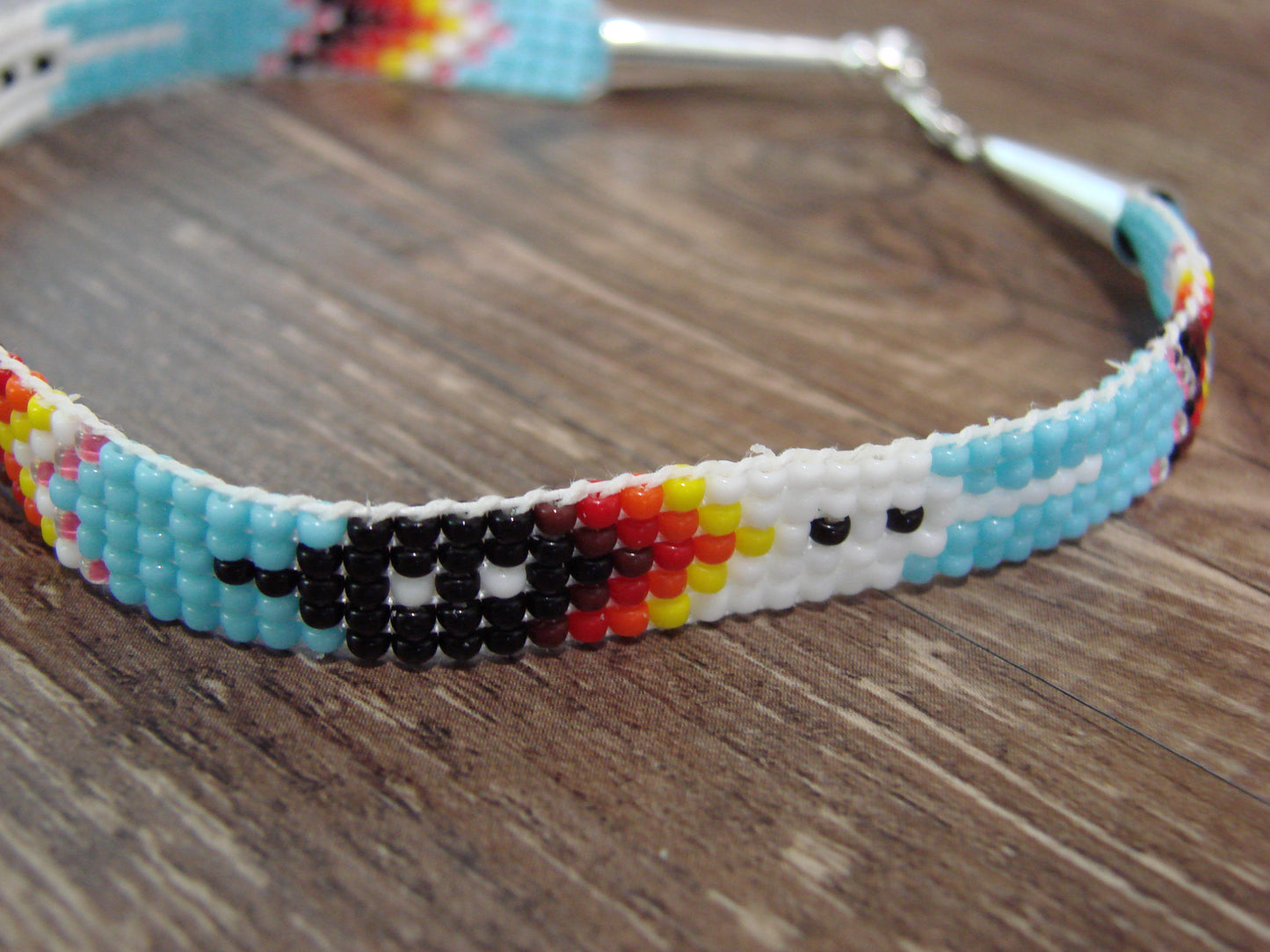 Large Native American Hand Beaded Bracelet by Cleveland