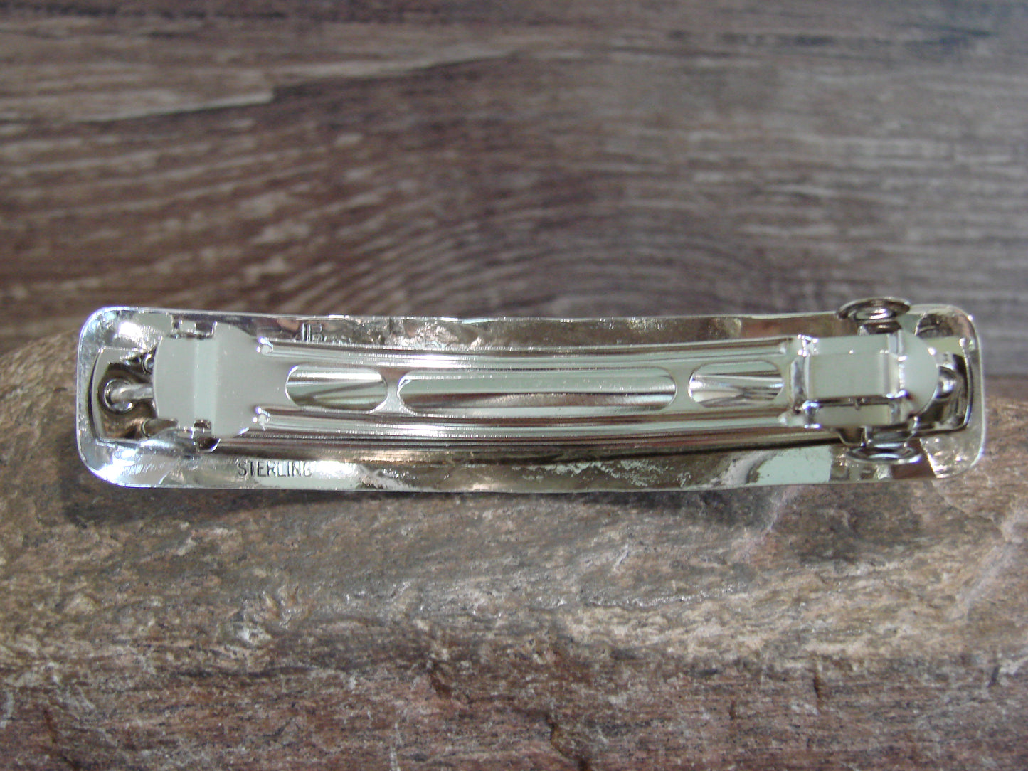 Native American Sterling Silver & Turquoise Hair Barrette by Begay