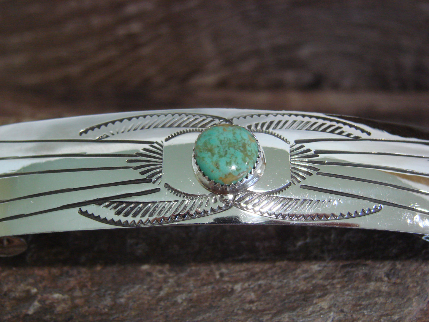 Native American Sterling Silver & Turquoise Hair Barrette by Begay