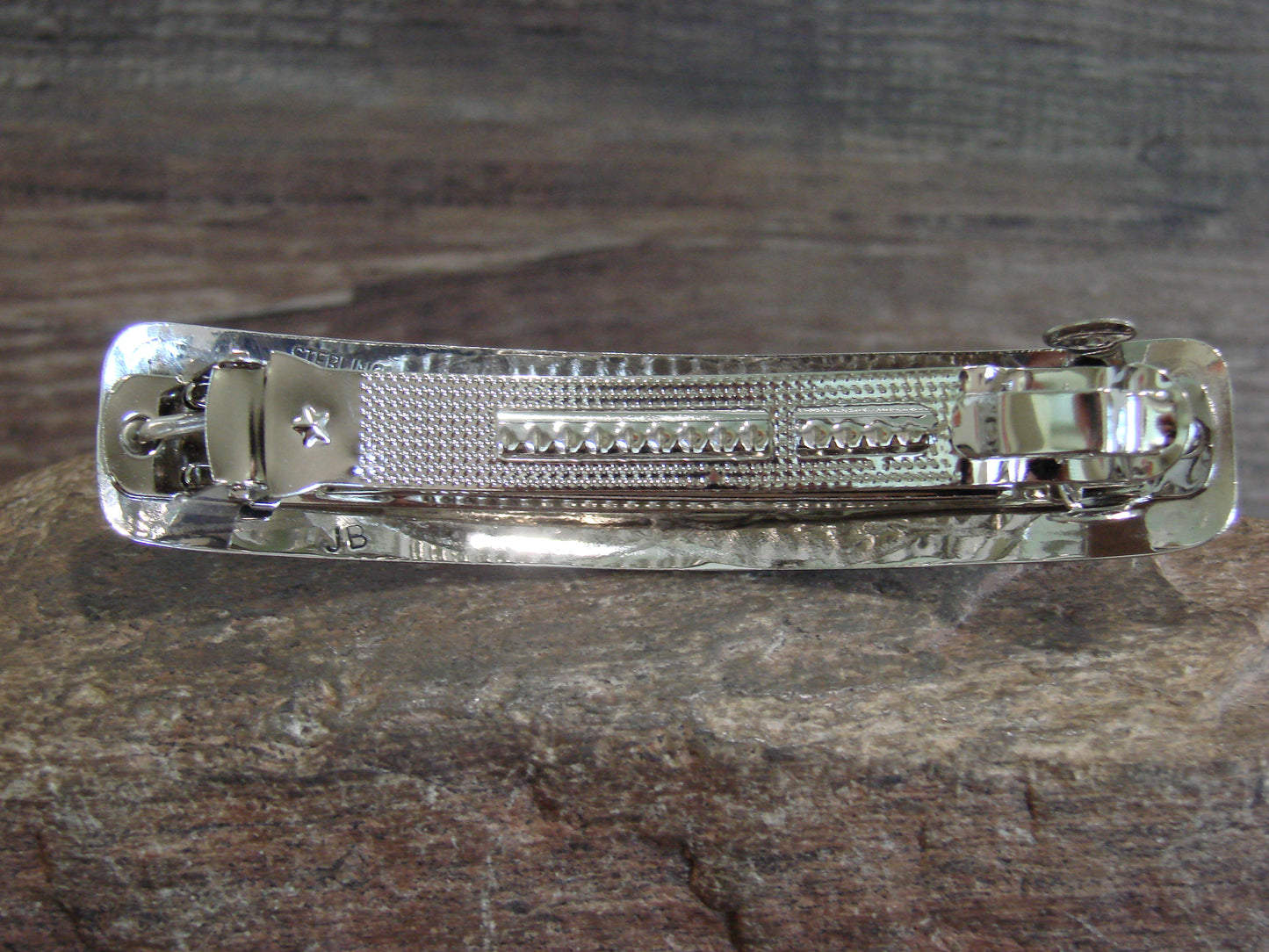 Native American Sterling Silver & Turquoise Hair Barrette by Begay