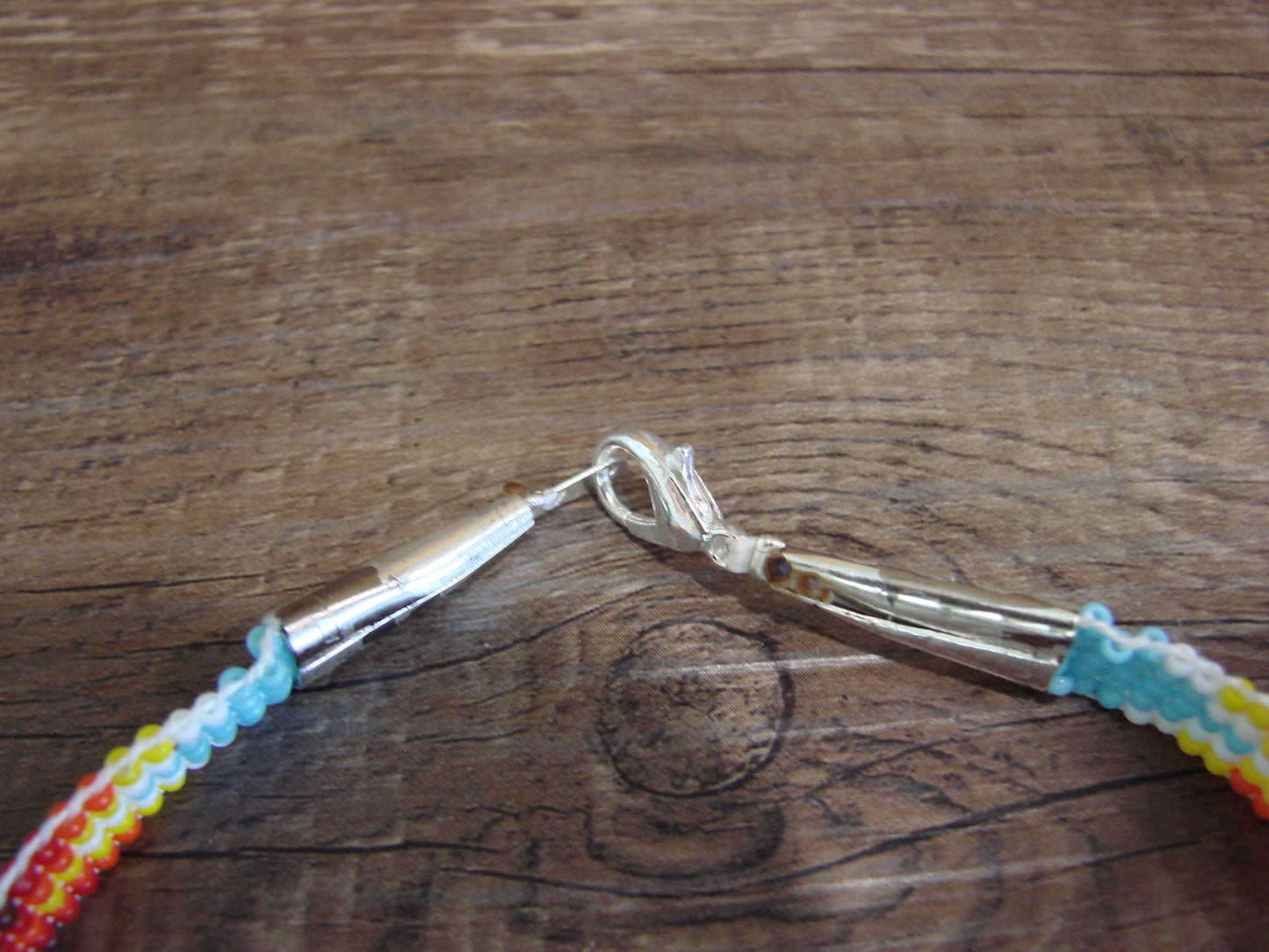Large Native American Hand Beaded Bracelet by Cleveland