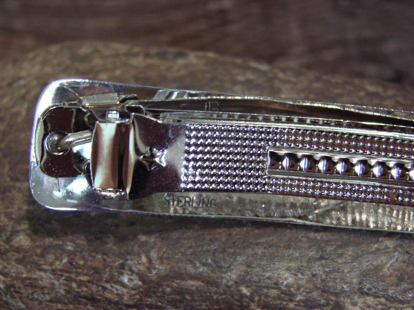 Native American Sterling Silver & Turquoise Hair Barrette by Begay