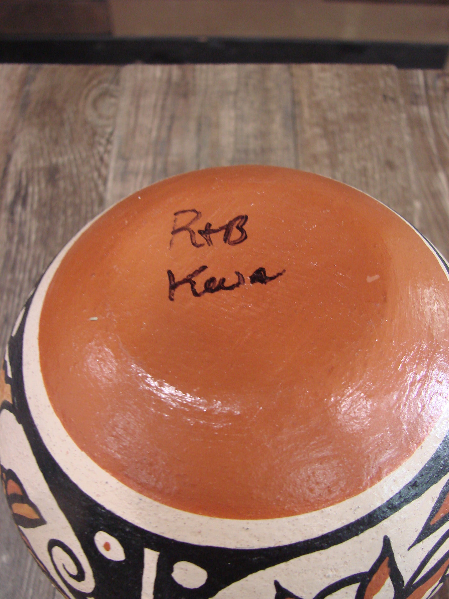Native American Santo Domingo Kewa Handmade Clay Pottery by R & B