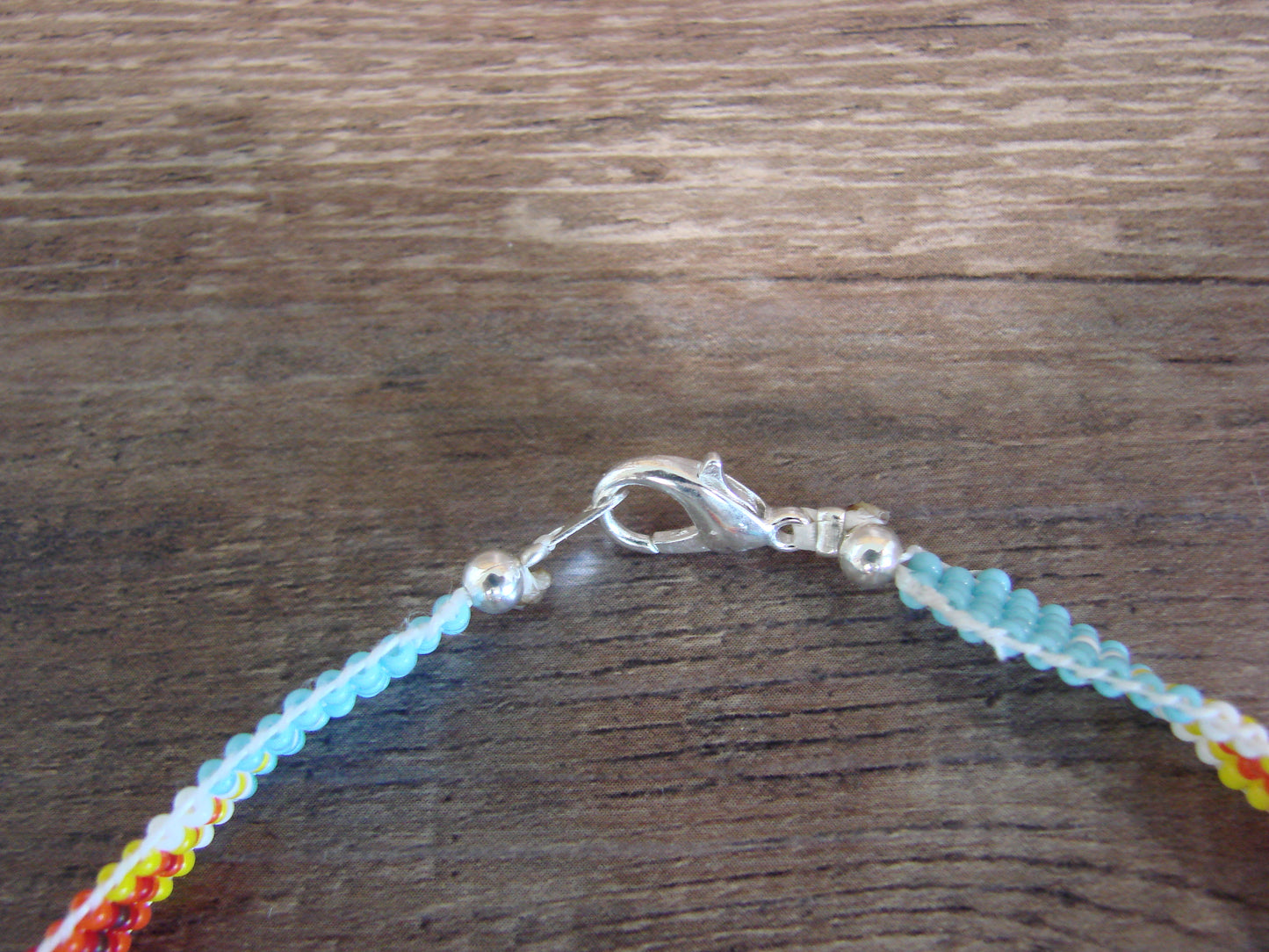 Large Native American Hand Beaded Bracelet by Cleveland