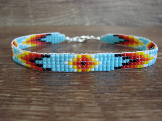 Large Native American Hand Beaded Bracelet by Cleveland