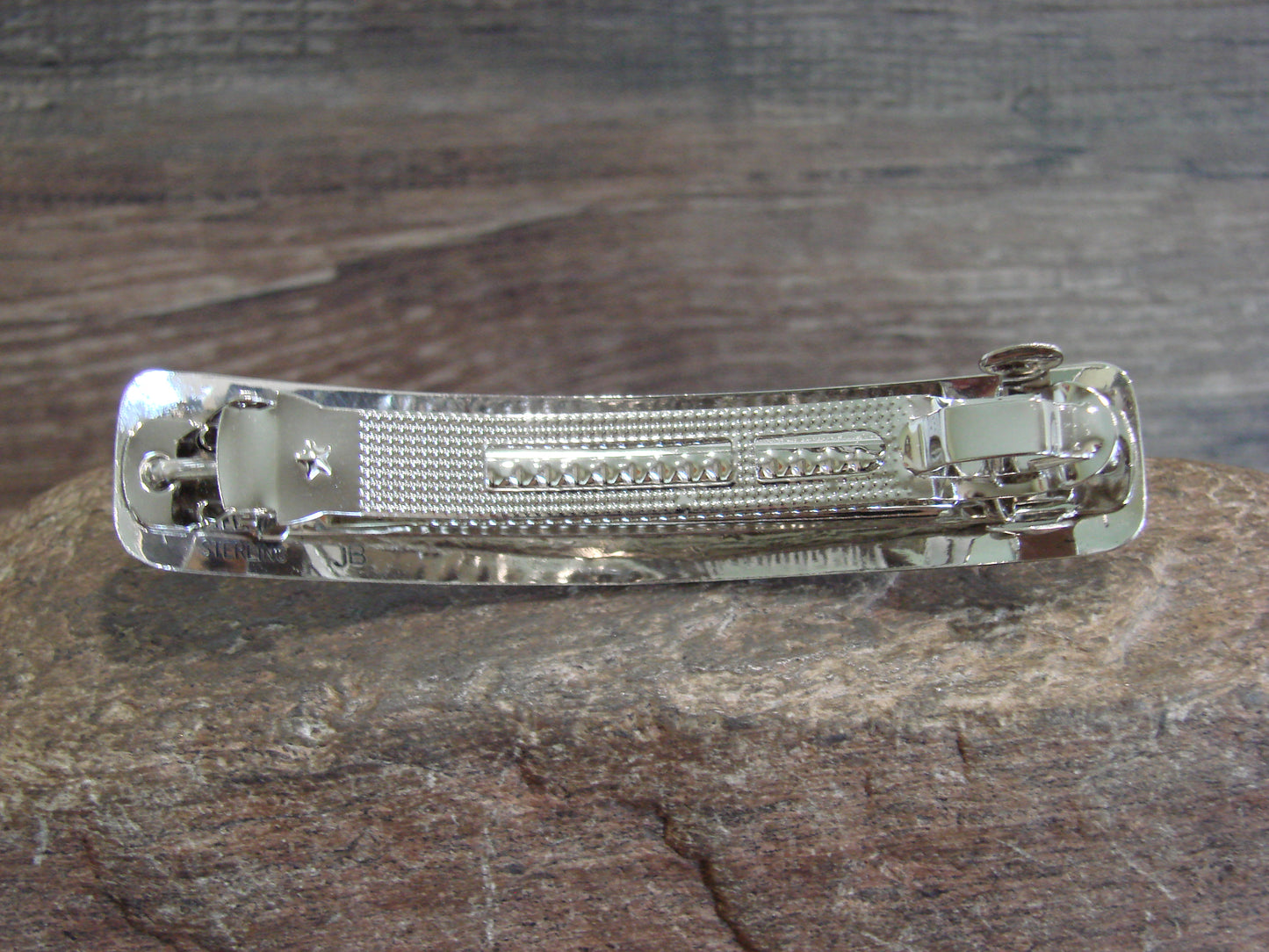 Native American Sterling Silver & Turquoise Hair Barrette by Begay