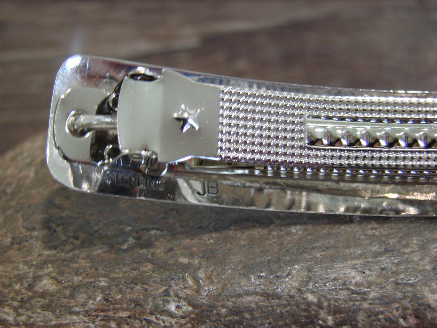 Native American Sterling Silver & Turquoise Hair Barrette by Begay