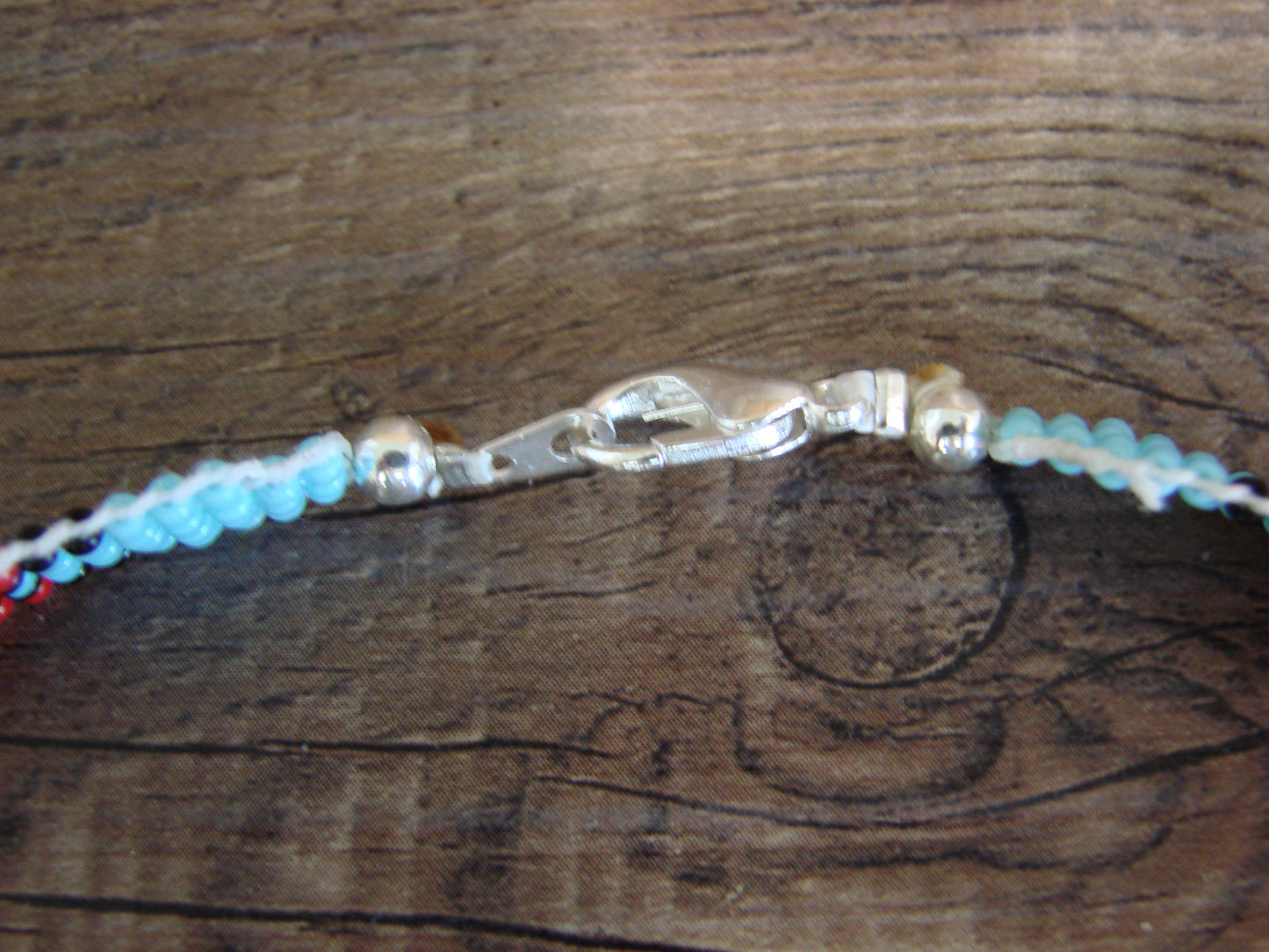 Large Native American Hand Beaded Bracelet by Cleveland