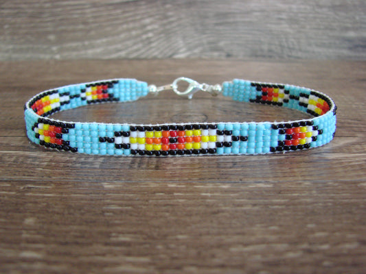 Large Native American Hand Beaded Bracelet by Cleveland