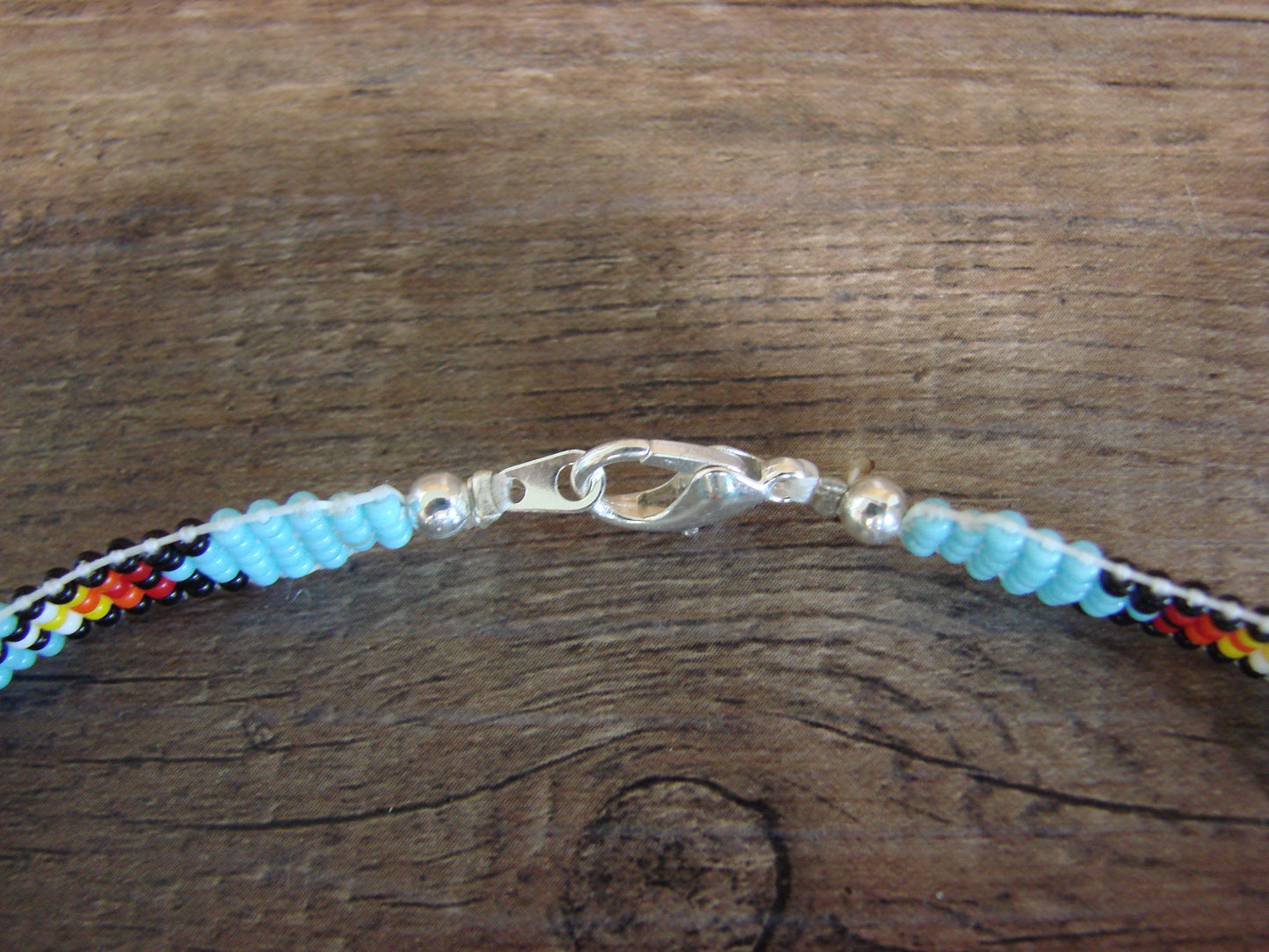 Large Native American Hand Beaded Bracelet by Cleveland