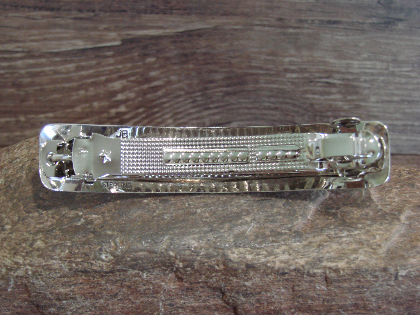 Native American Sterling Silver & Turquoise Hair Barrette by Begay