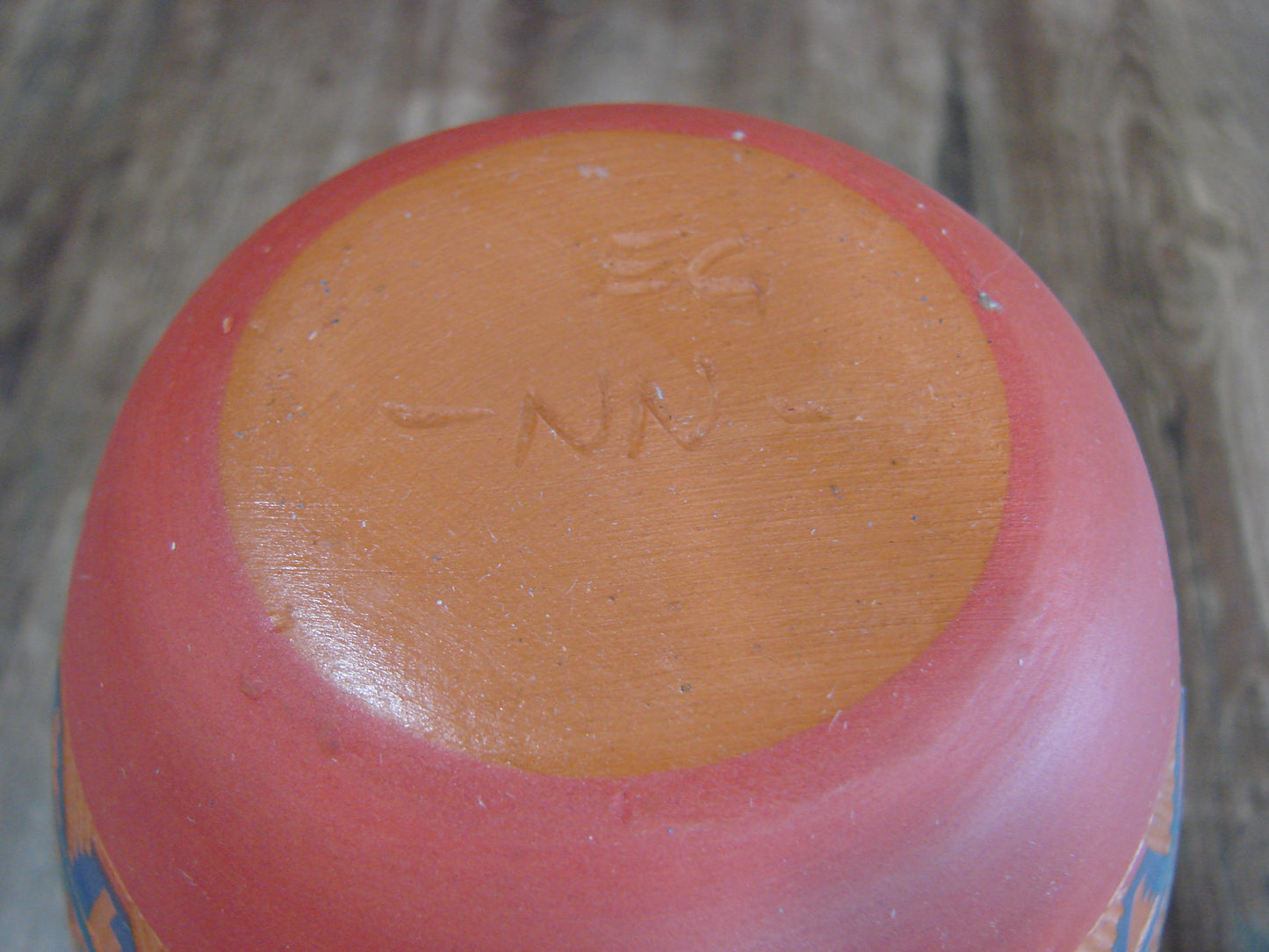 Native American Navajo Hand Etched & Hand Painted Pottery - EG