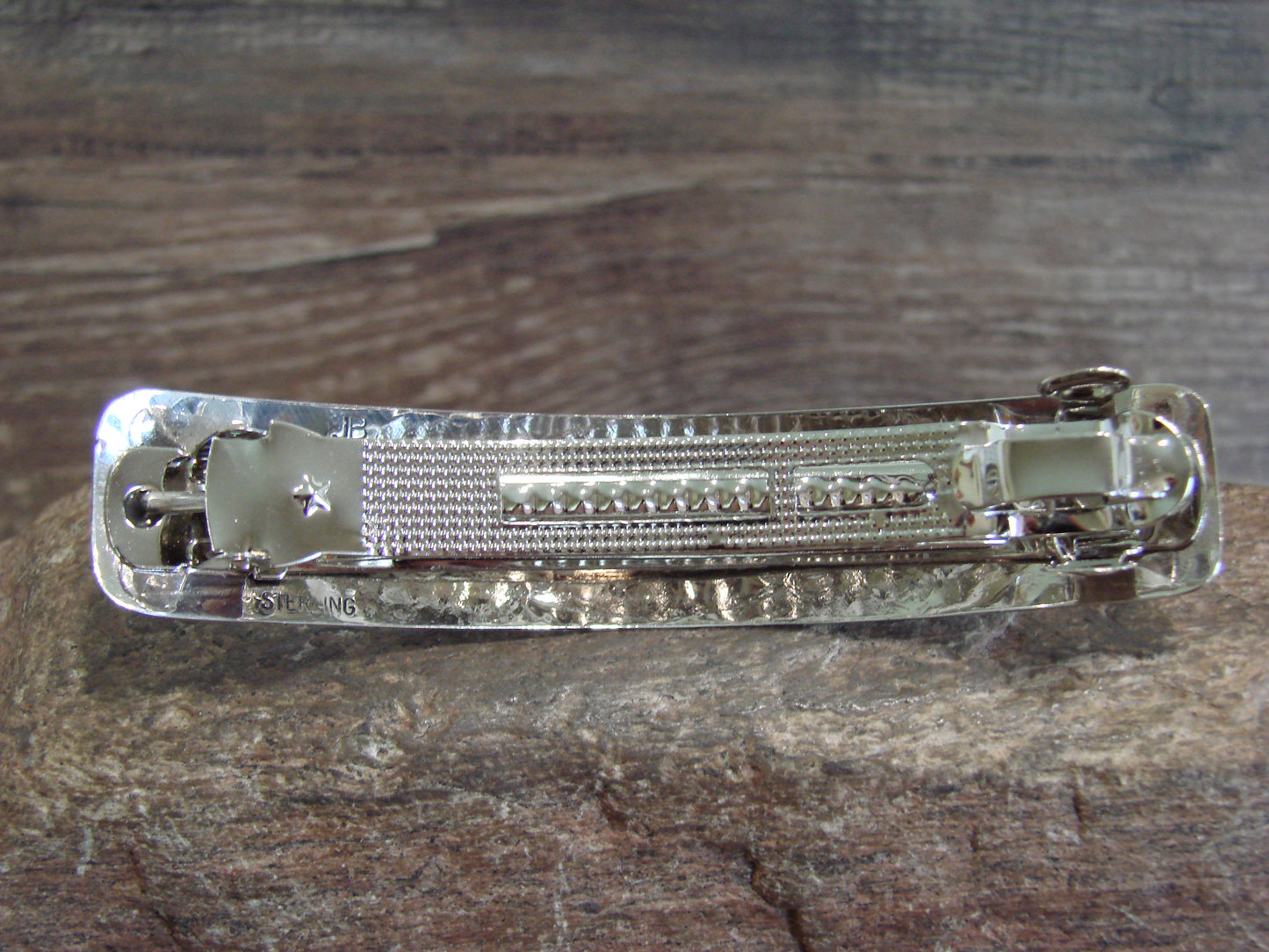 Native American Sterling Silver & Turquoise Hair Barrette by Begay