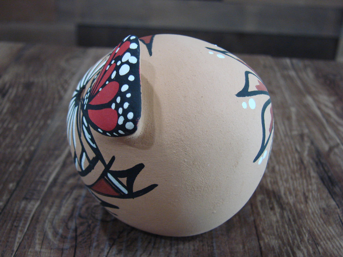 Native American Jemez Indian Handmade Clay Butterfly Seed Pot by Chinana