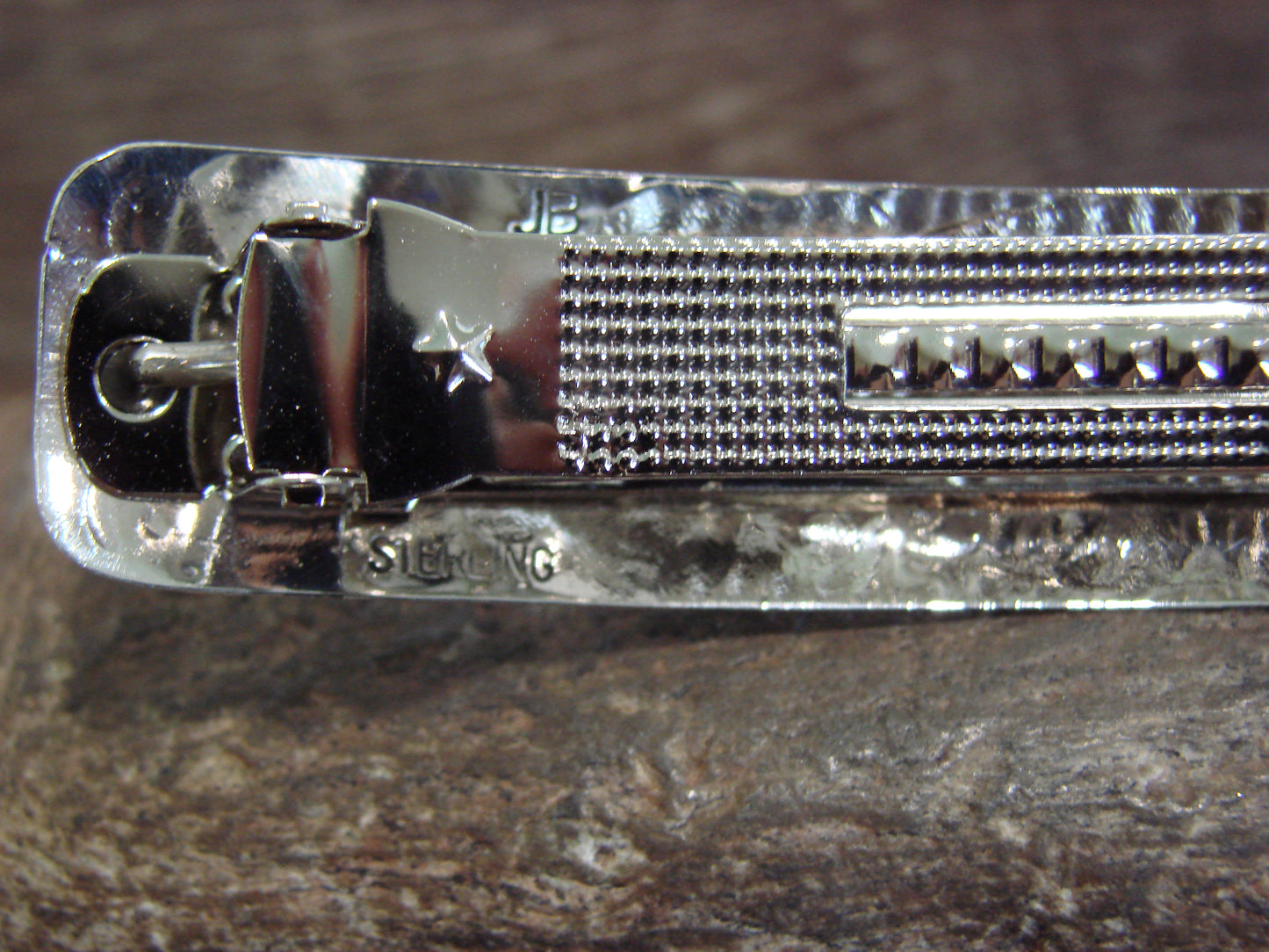 Native American Sterling Silver & Turquoise Hair Barrette by Begay