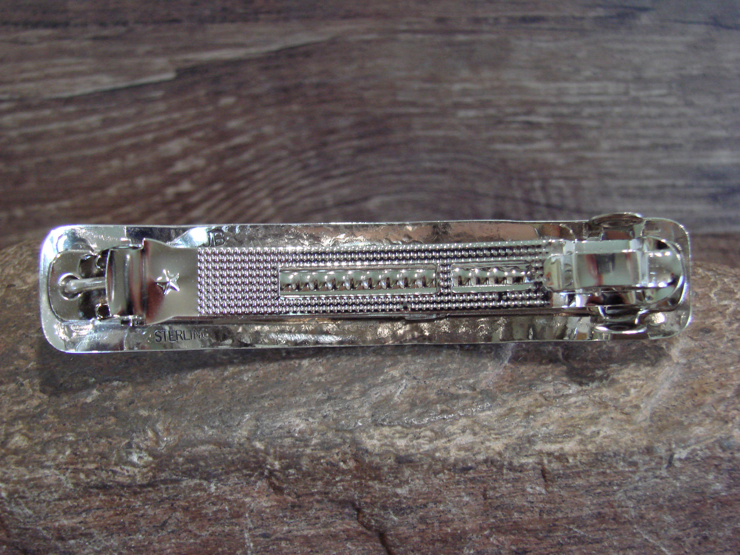 Native American Sterling Silver & Turquoise Hair Barrette by Begay