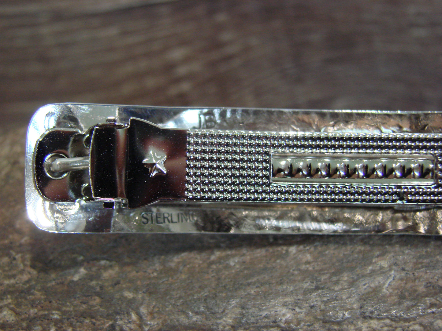 Native American Sterling Silver & Turquoise Hair Barrette by Begay