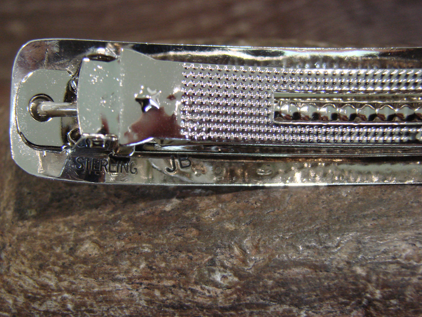 Native American Sterling Silver & Turquoise Hair Barrette by Begay