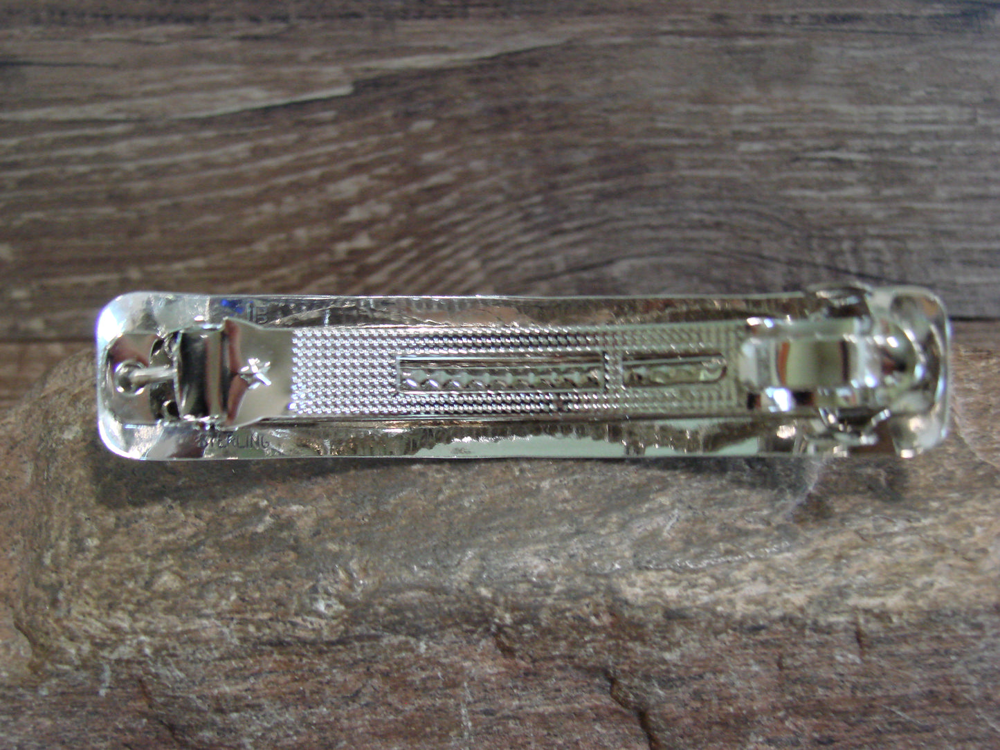 Native American Sterling Silver & Turquoise Hair Barrette by Begay