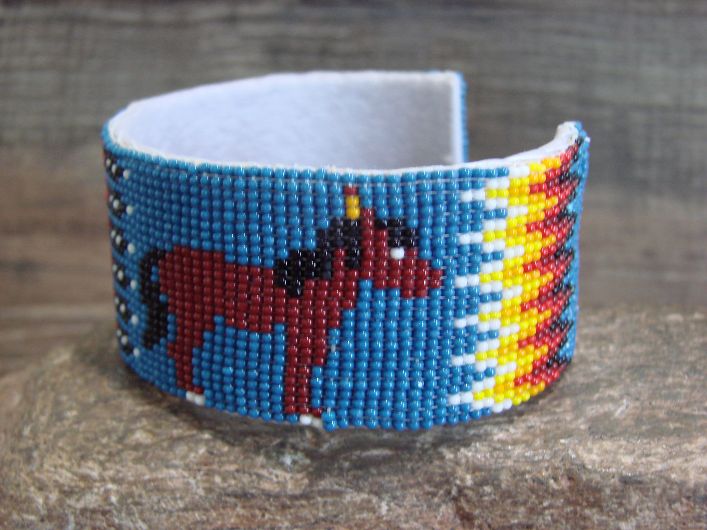 Native American Navajo Hand Beaded Horse Bracelet by Yazzie