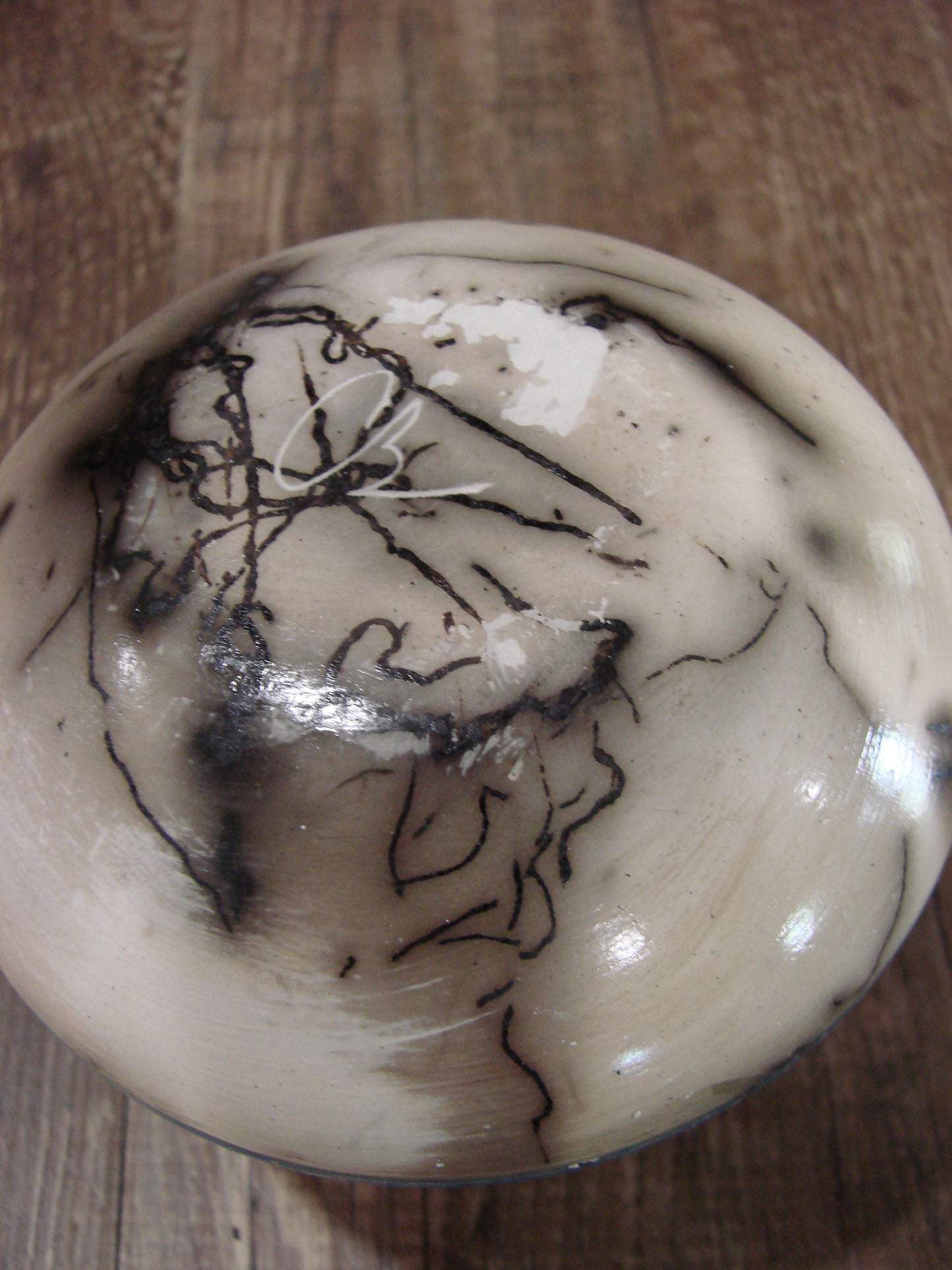 Native American Navajo Hand Etched Dream Catcher Horse Hair Pottery - Billy