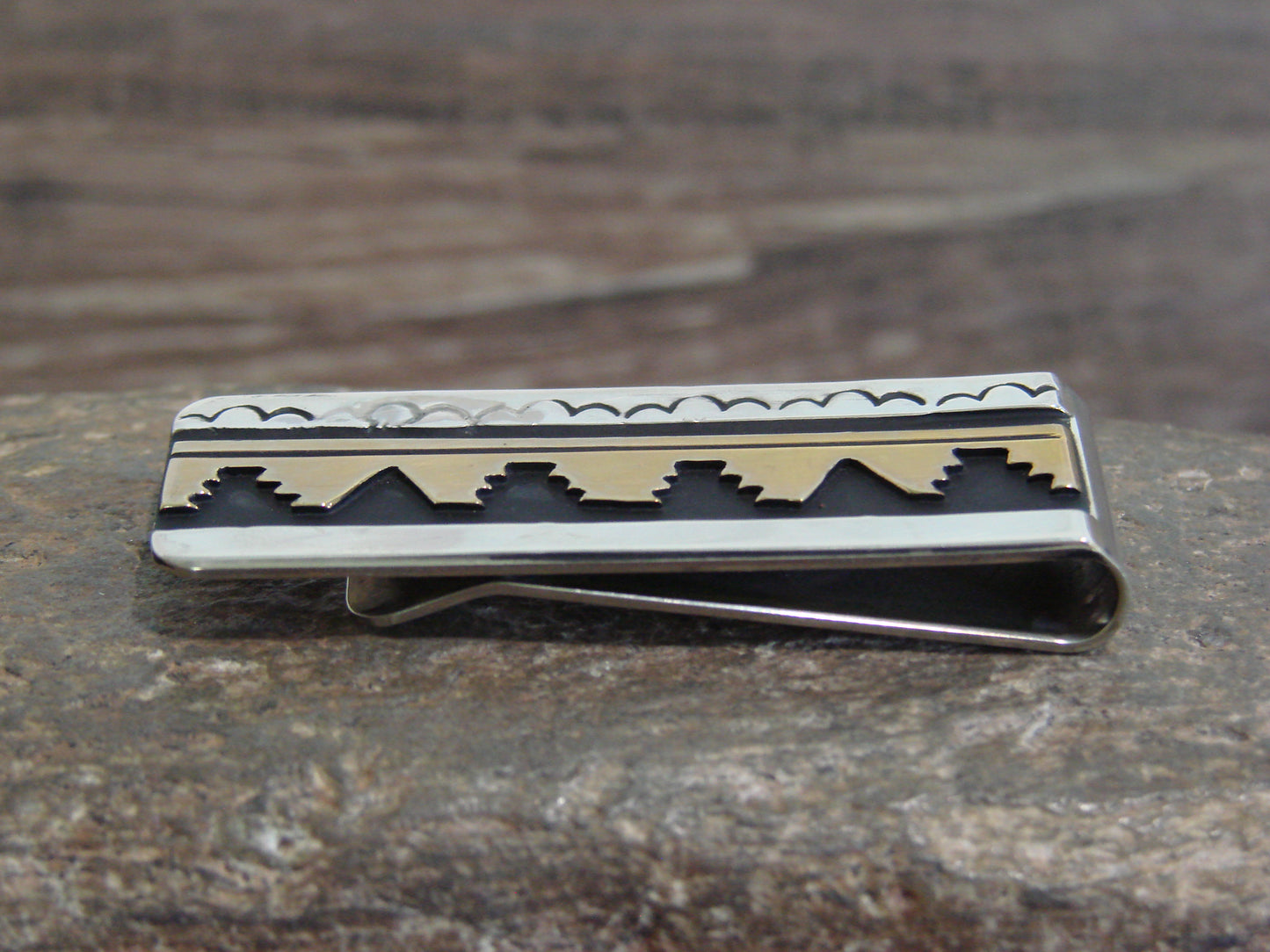 Native American Sterling Silver & 12 kt Gold Fill Money Clip by Singer