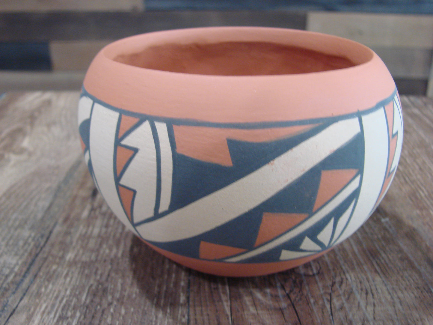 Native American Jemez Clay Hand Coiled Pottery Signed KM