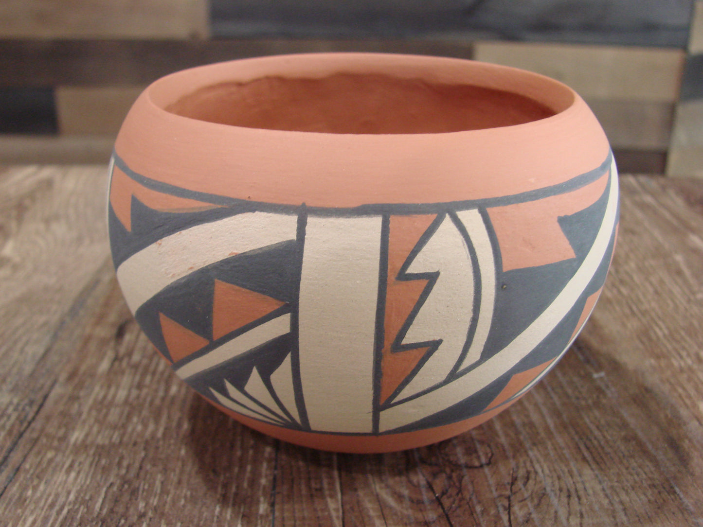 Native American Jemez Clay Hand Coiled Pottery Signed KM