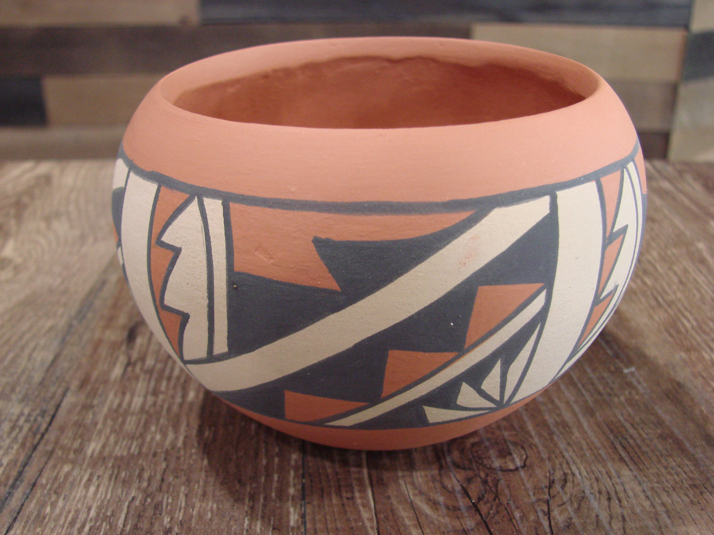 Native American Jemez Clay Hand Coiled Pottery Signed KM