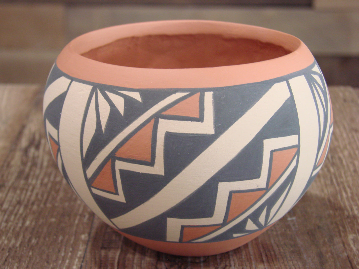Native American Jemez Clay Hand Coiled Pottery Signed KM