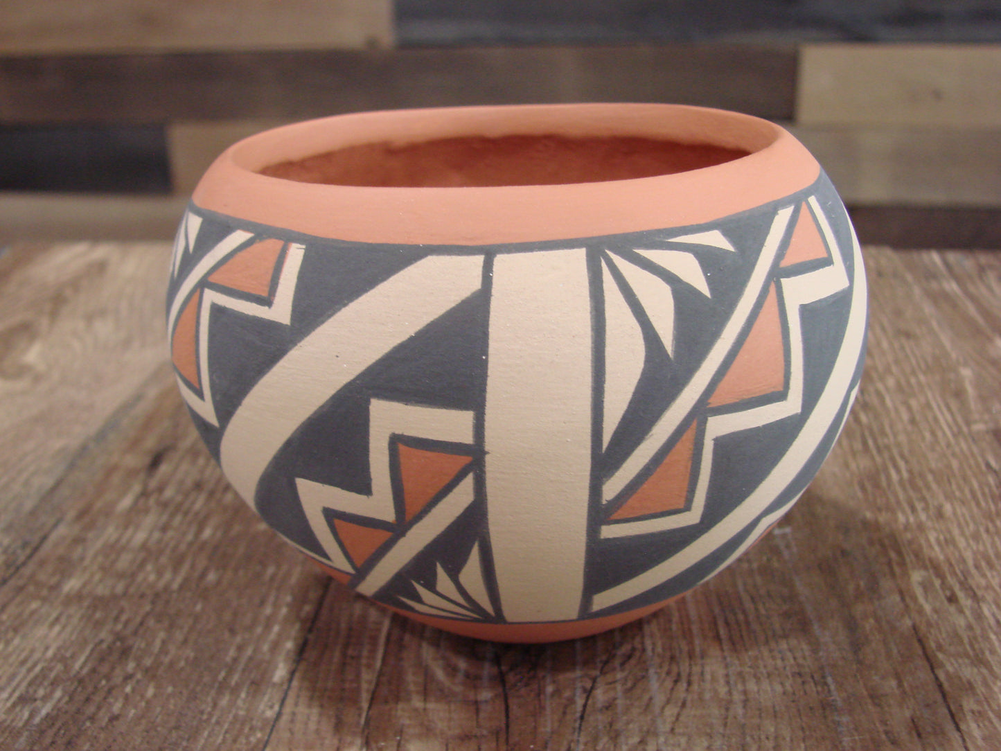 Native American Jemez Clay Hand Coiled Pottery Signed KM