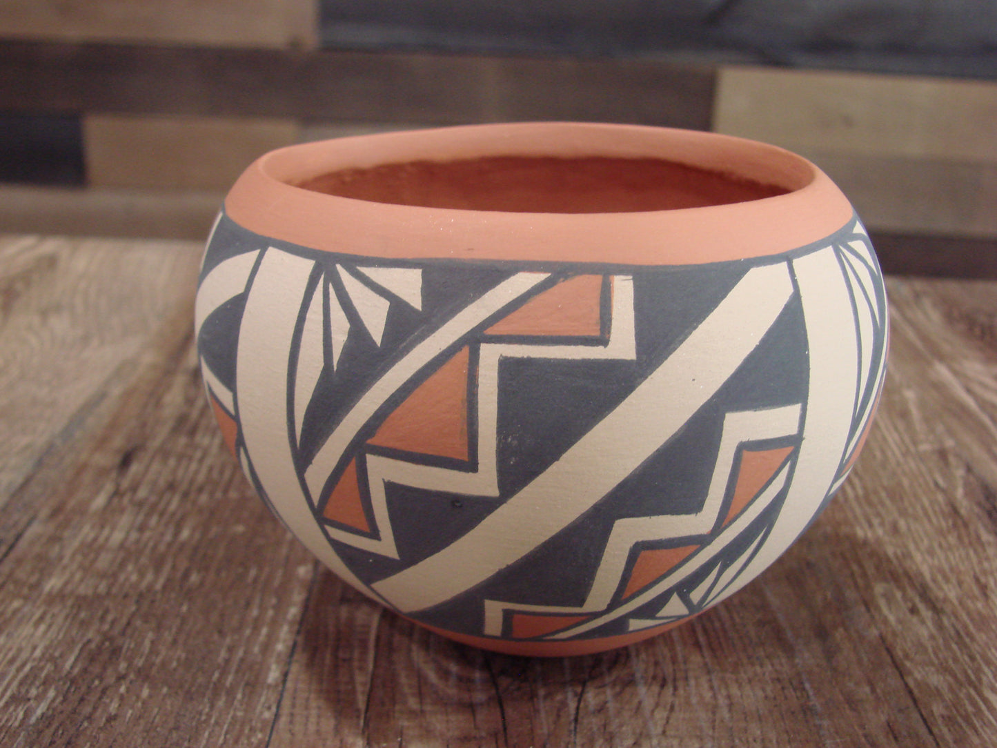 Native American Jemez Clay Hand Coiled Pottery Signed KM