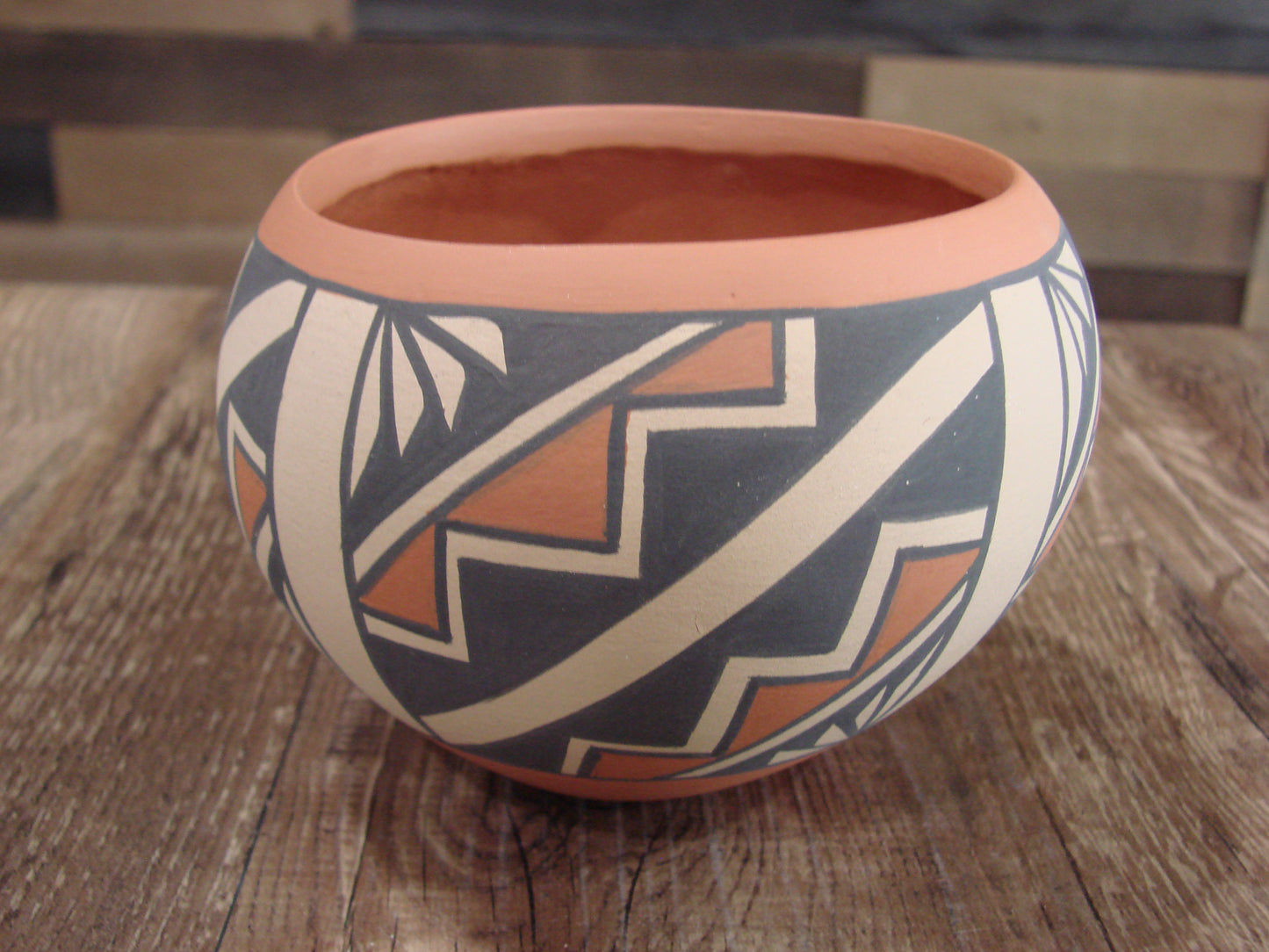 Native American Jemez Clay Hand Coiled Pottery Signed KM