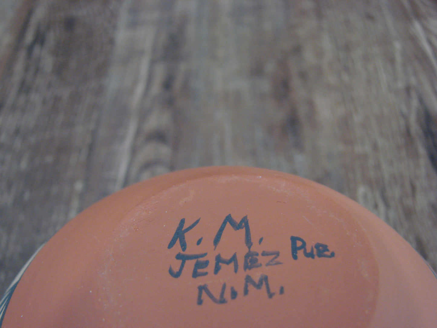Native American Jemez Clay Hand Coiled Pottery Signed KM