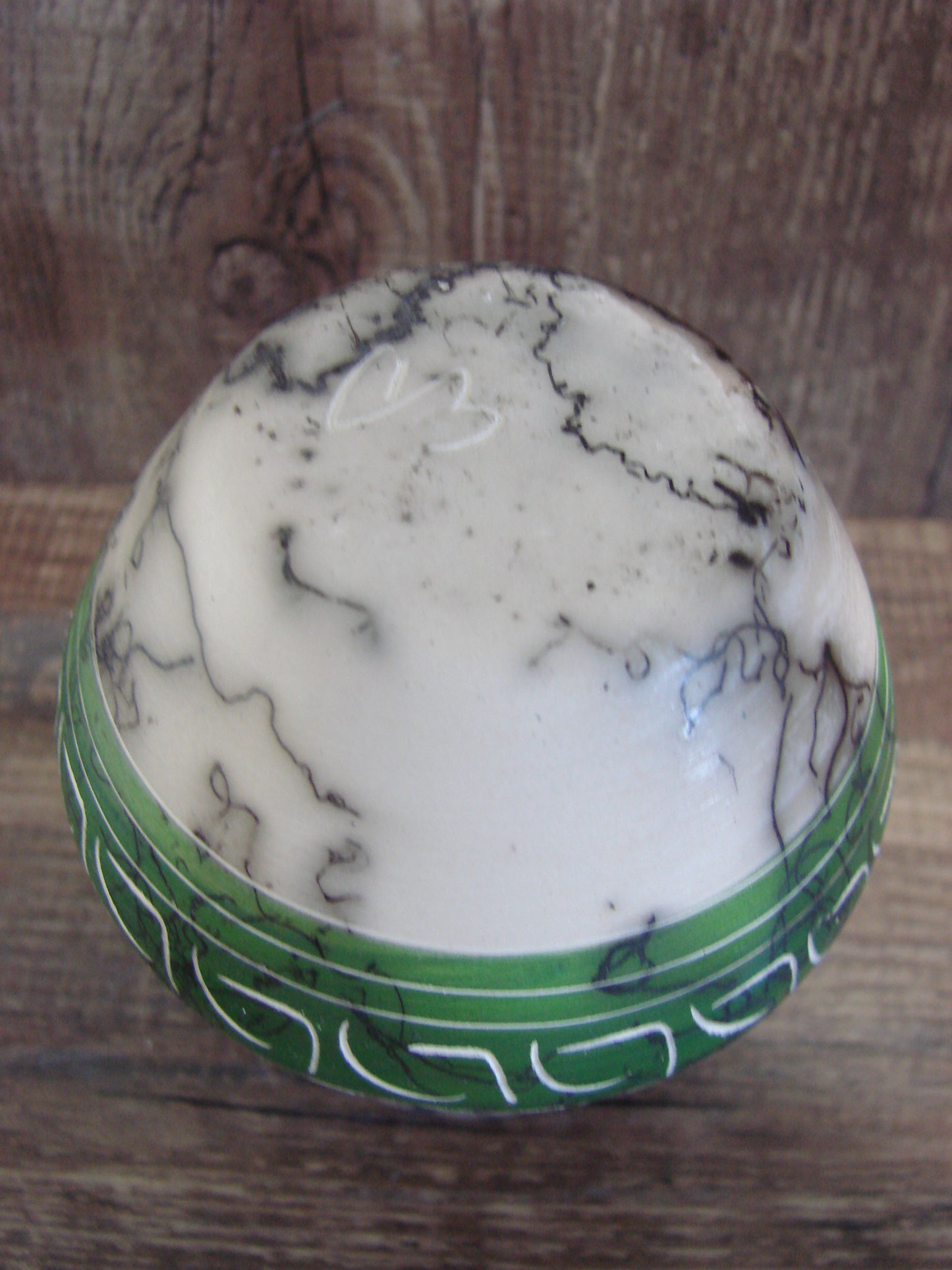 Small Native American Hand Etched Horse Hair Pottery - Benally