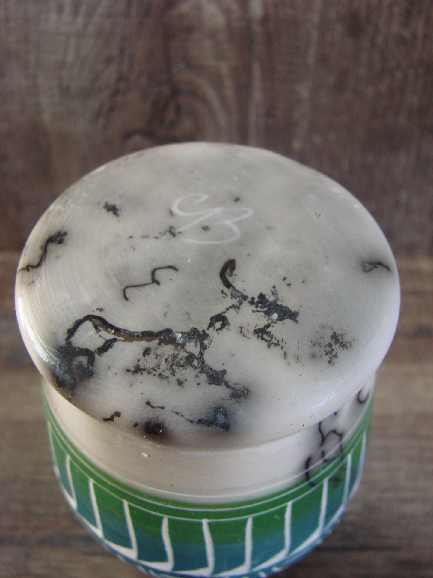 Small Native American Hand Etched Horse Hair Pottery - Benally