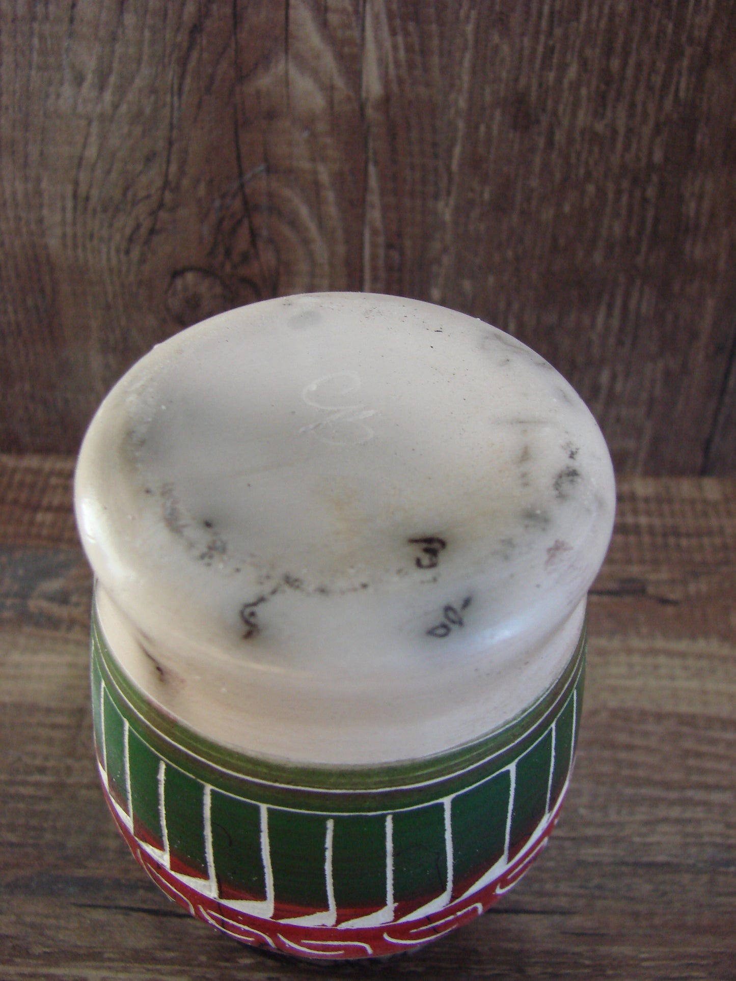 Small Native American Hand Etched Horse Hair Pottery - Benally